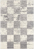 4’ X 6’ White And Gray Checkered Area Rug