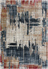 8' X 11' Blue And Ivory Abstract Area Rug