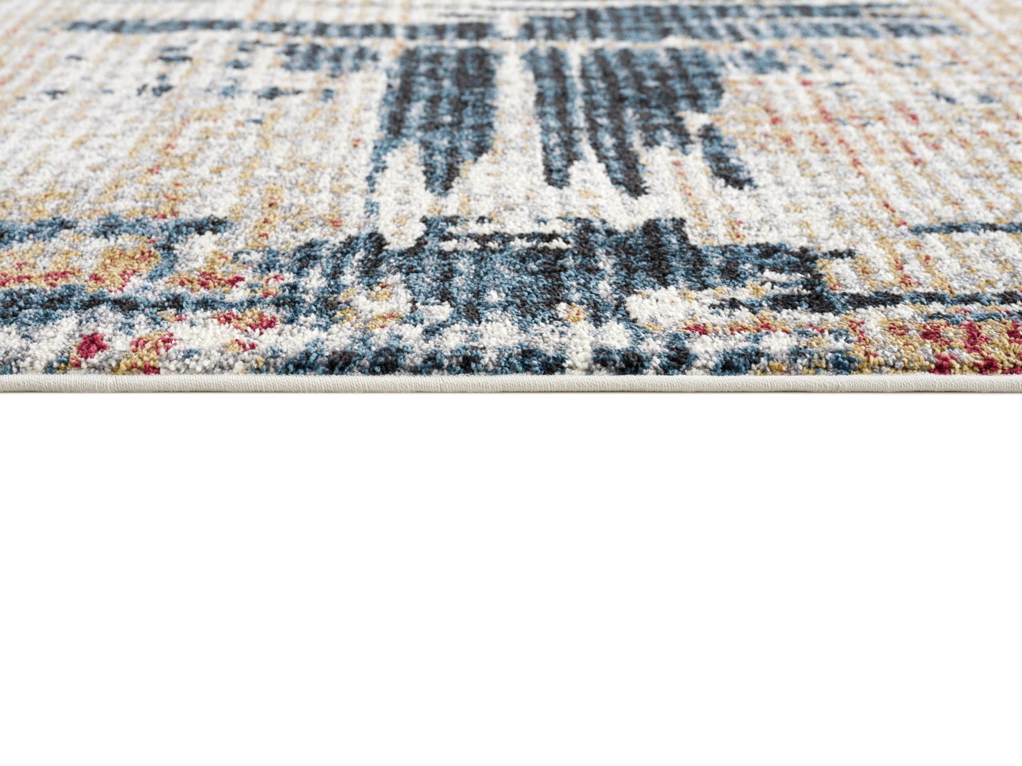 4' X 6' Blue And Ivory Abstract Area Rug