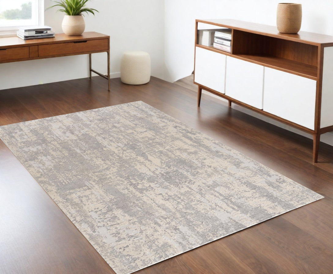 4’ X 6’ Gray Metro Modern Abstract Area Rug