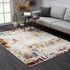 3' X 5' Beige And Gold Abstract Area Rug