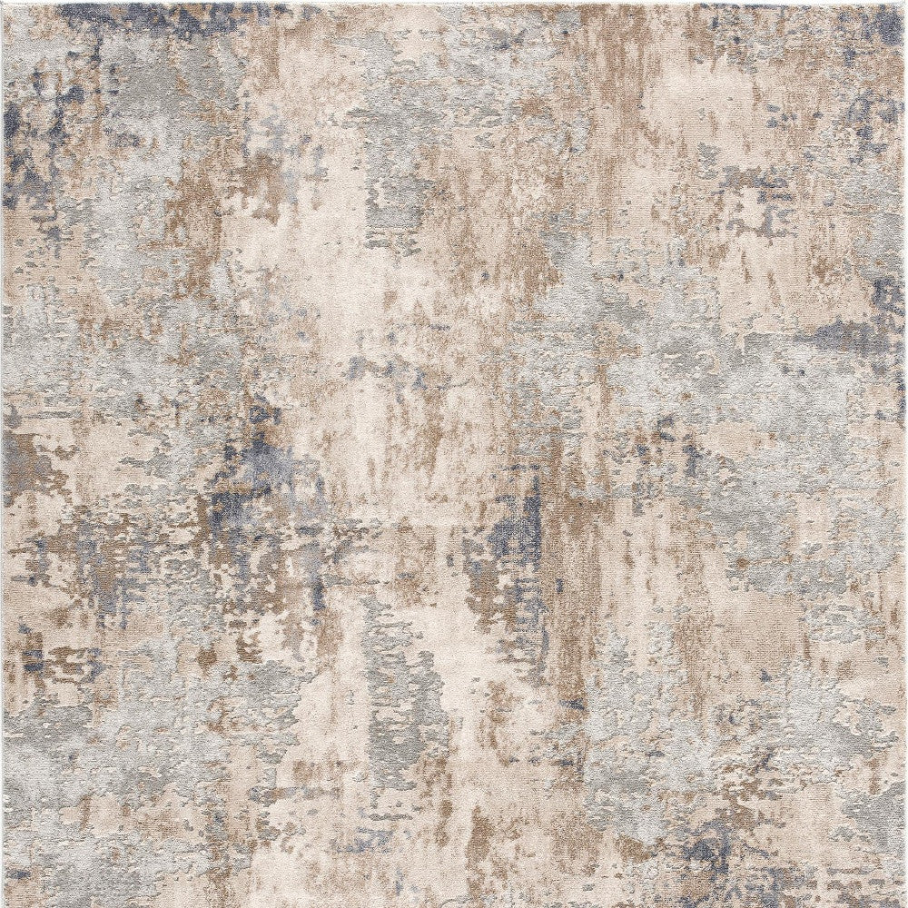 4’ X 6’ Beige And Ivory Abstract Area Rug