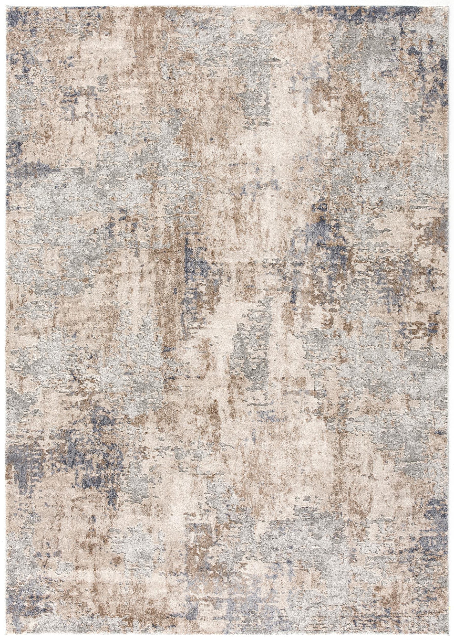 4’ X 6’ Beige And Ivory Abstract Area Rug