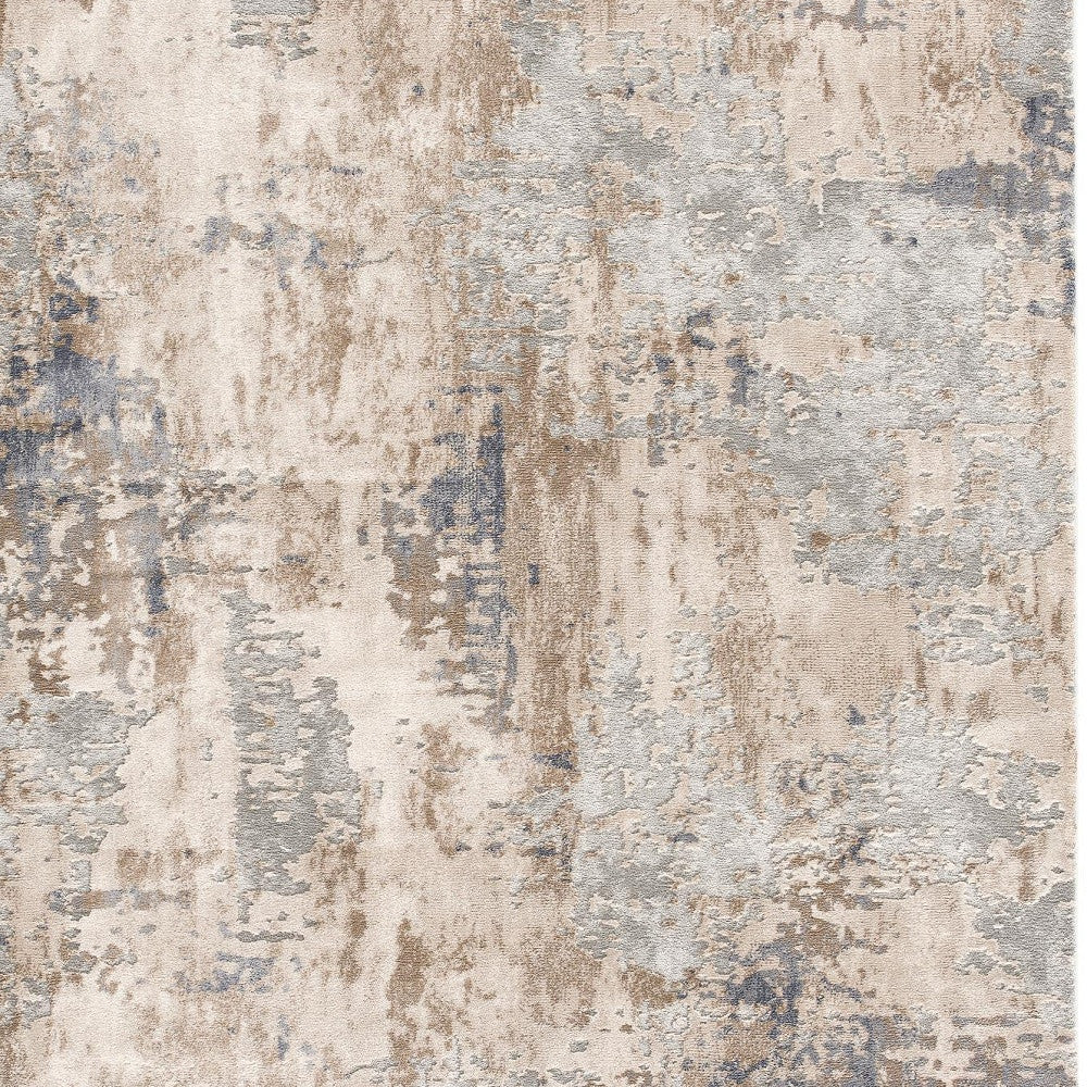 4’ X 6’ Beige And Ivory Abstract Area Rug