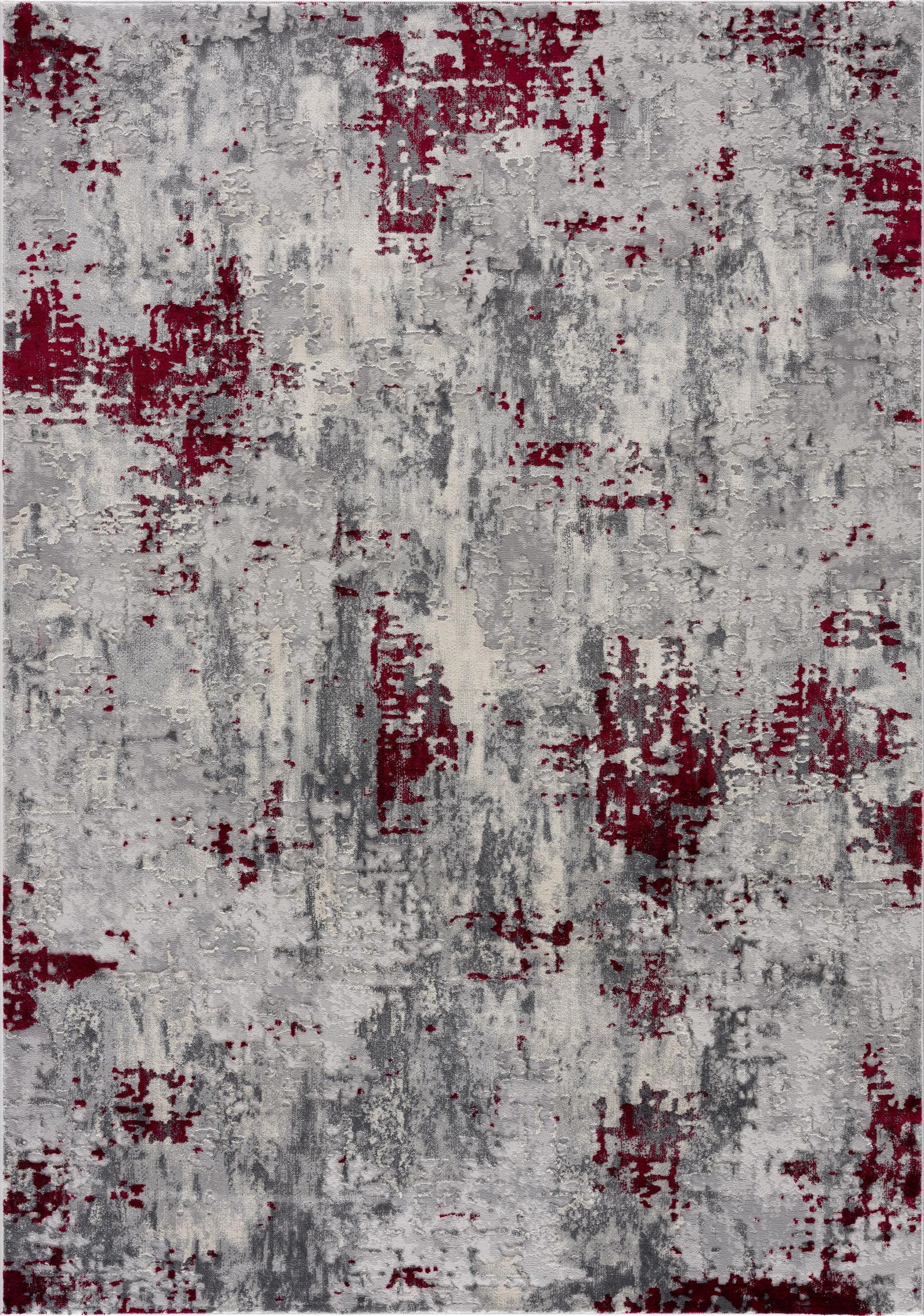 3' X 5' Red Abstract Dhurrie Area Rug