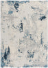 7’ X 10’ Blue And Ivory Abstract Strokes Area Rug