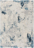 7’ X 10’ Blue And Ivory Abstract Strokes Area Rug