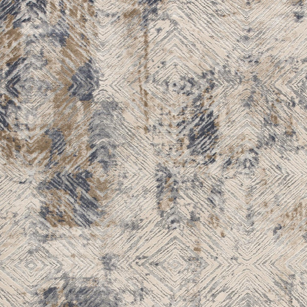 3' X 5' Beige Abstract Printed Area Rug