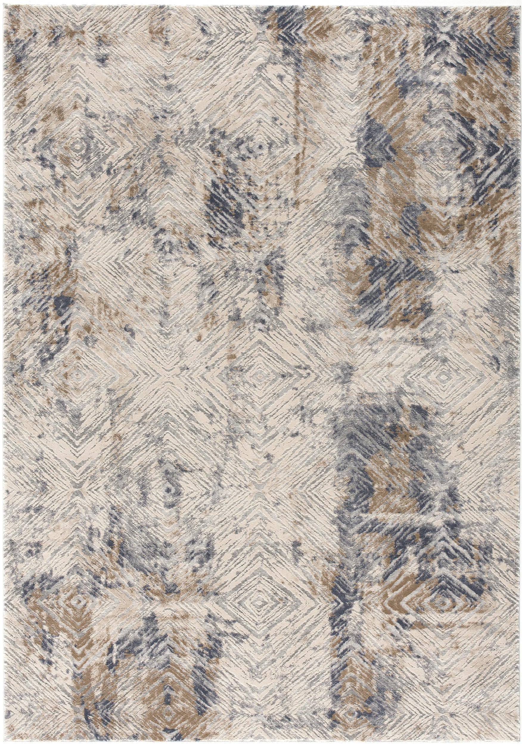 3' X 5' Beige Abstract Printed Area Rug