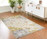 3' X 5' Gold Abstract Dhurrie Area Rug