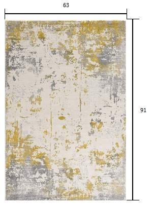 3' X 5' Gold Abstract Dhurrie Area Rug