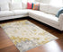 3' X 5' Gold Abstract Dhurrie Area Rug