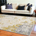 3' X 5' Gold Abstract Dhurrie Area Rug