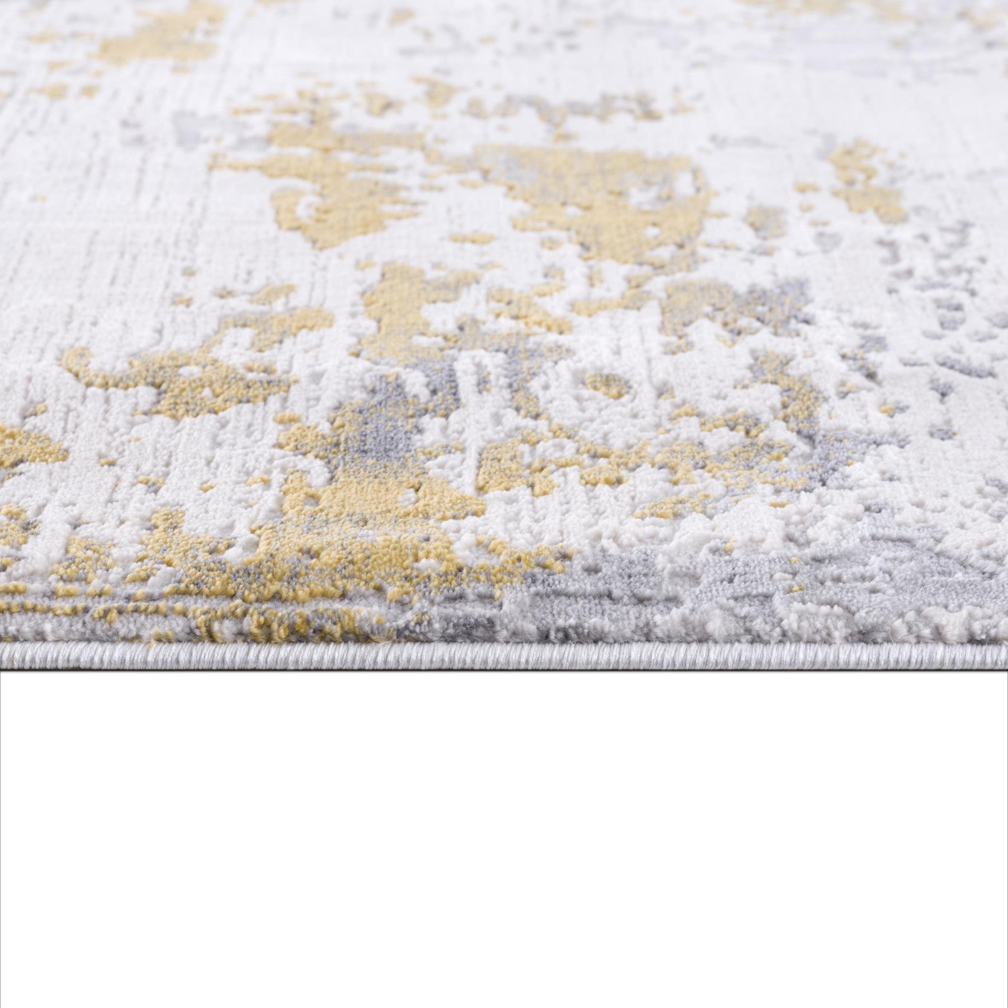 3' X 5' Gold Abstract Dhurrie Area Rug