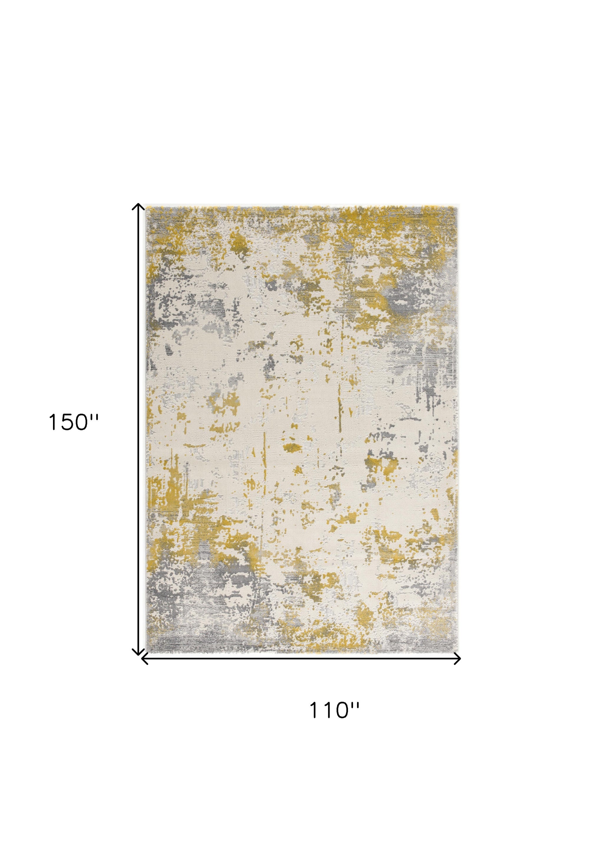 3' X 5' Gold Abstract Dhurrie Area Rug