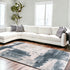 9’ X 12’ Cream And Blue Abstract Patches Area Rug