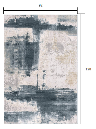 9’ X 12’ Cream And Blue Abstract Patches Area Rug