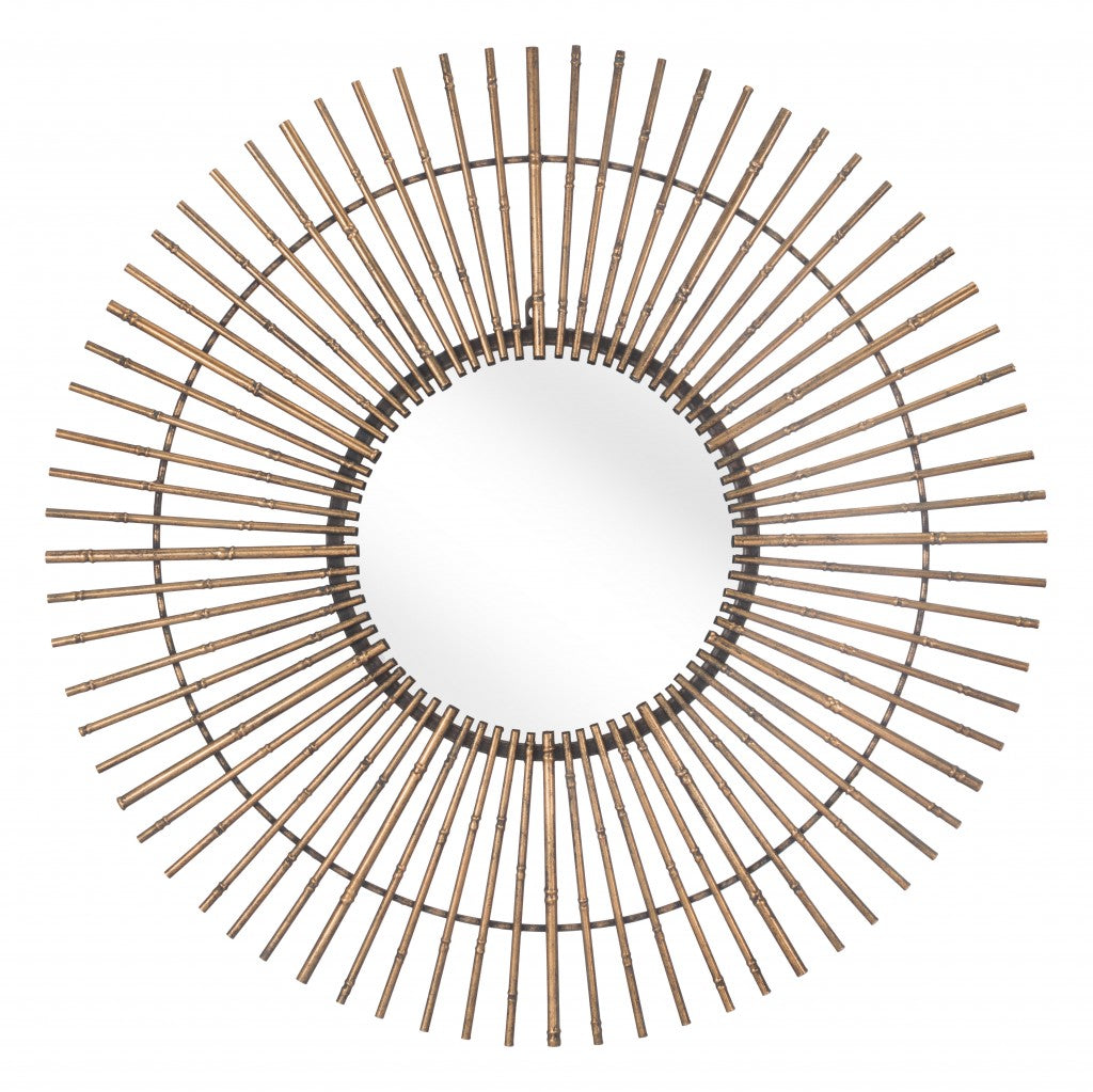 Gold Tribal Round Mirror