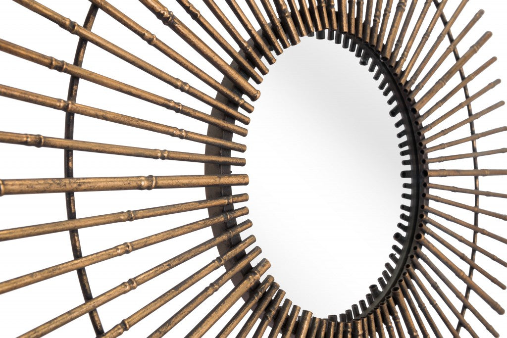 Gold Tribal Round Mirror