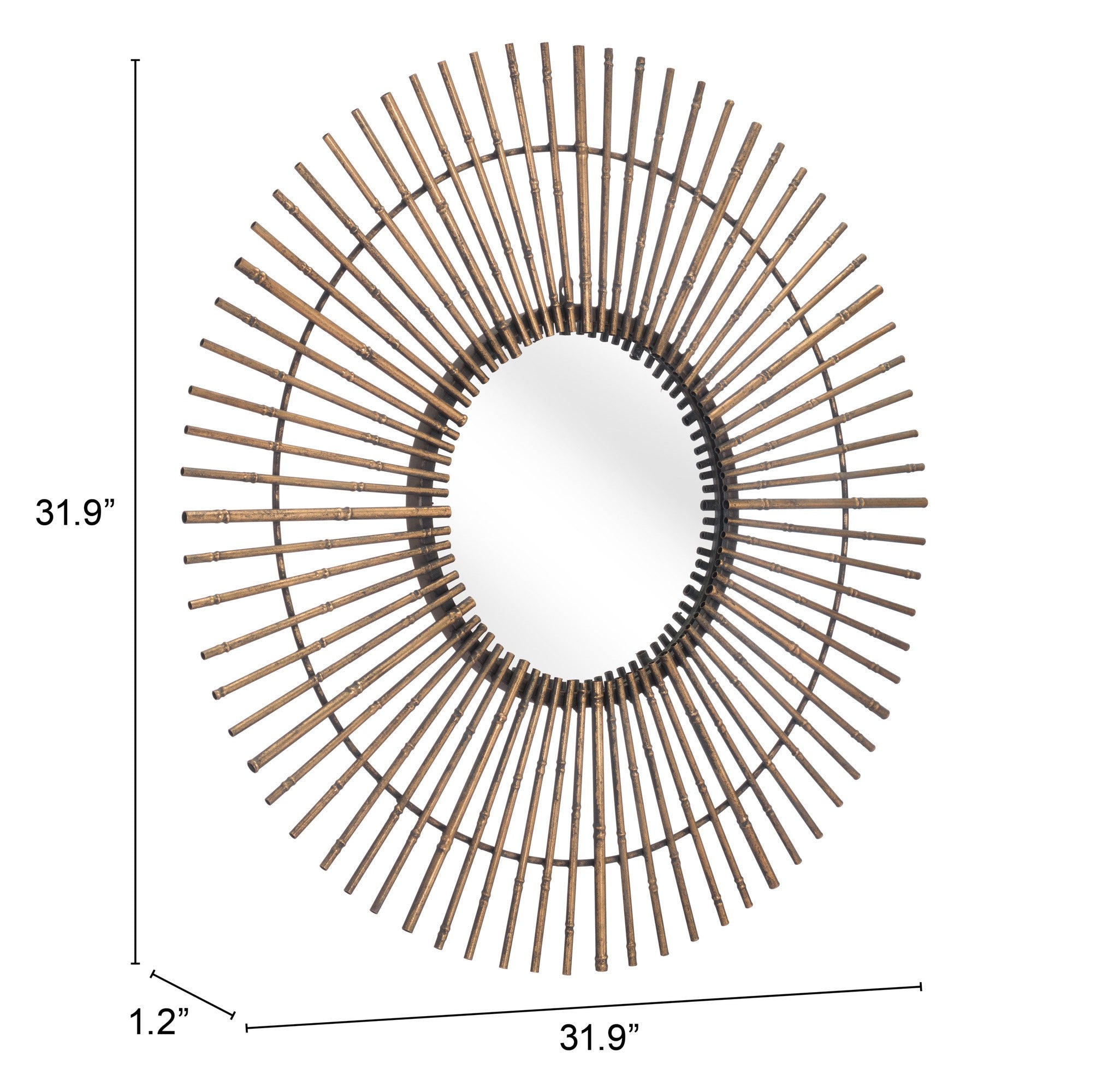 Gold Tribal Round Mirror