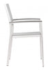Set Of Two 21" White Aluminum Arm Chair