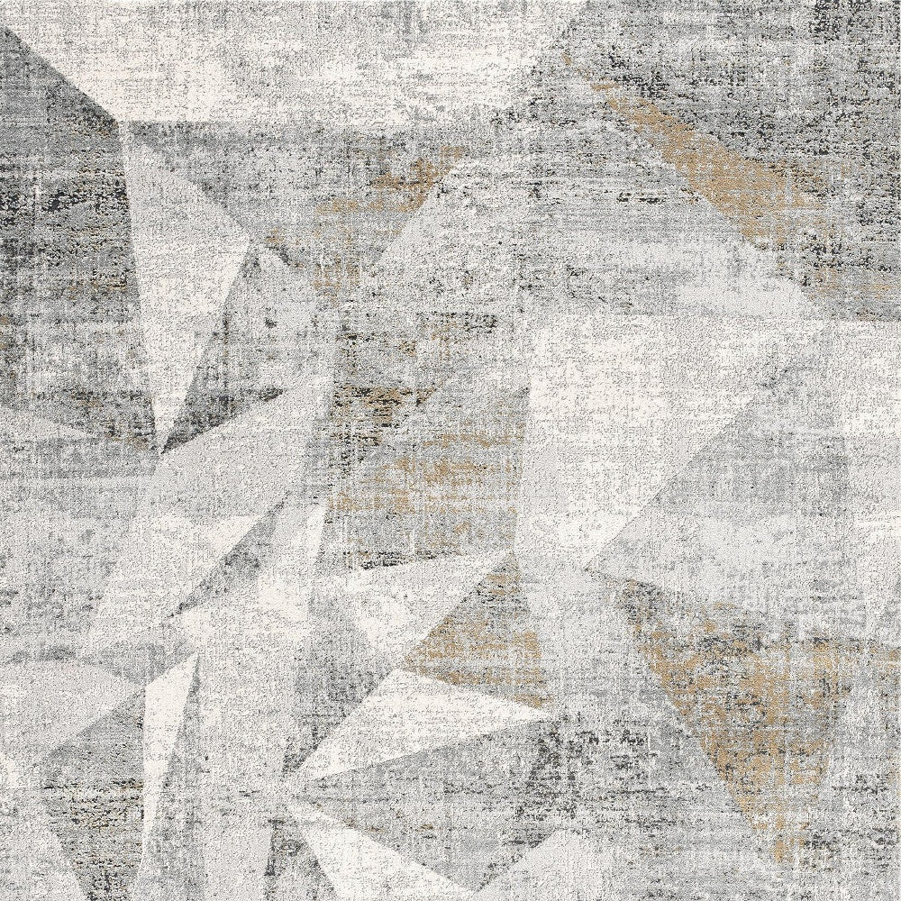 5’ X 8’ Gray Distressed Prism Modern Area Rug