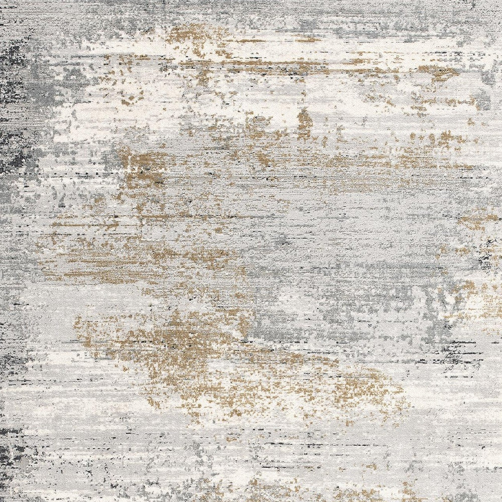 5’ X 8’ Gray Mod Distressed Strokes Area Rug