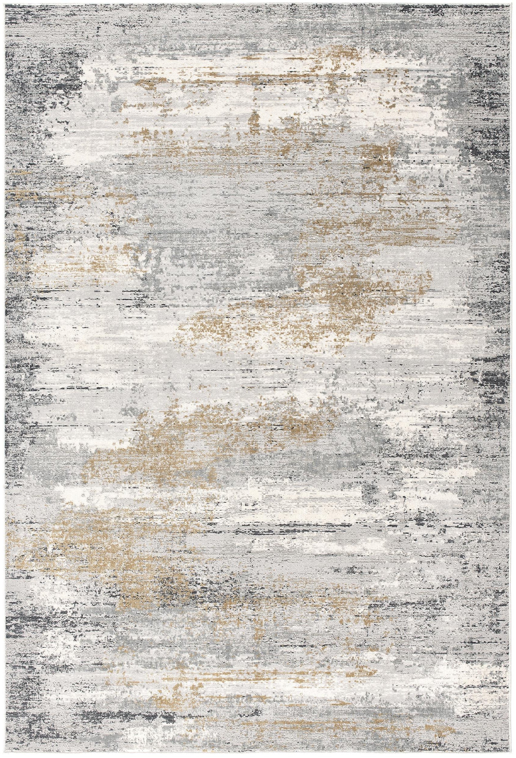 5’ X 8’ Gray Mod Distressed Strokes Area Rug