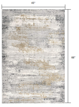 5’ X 8’ Gray Mod Distressed Strokes Area Rug