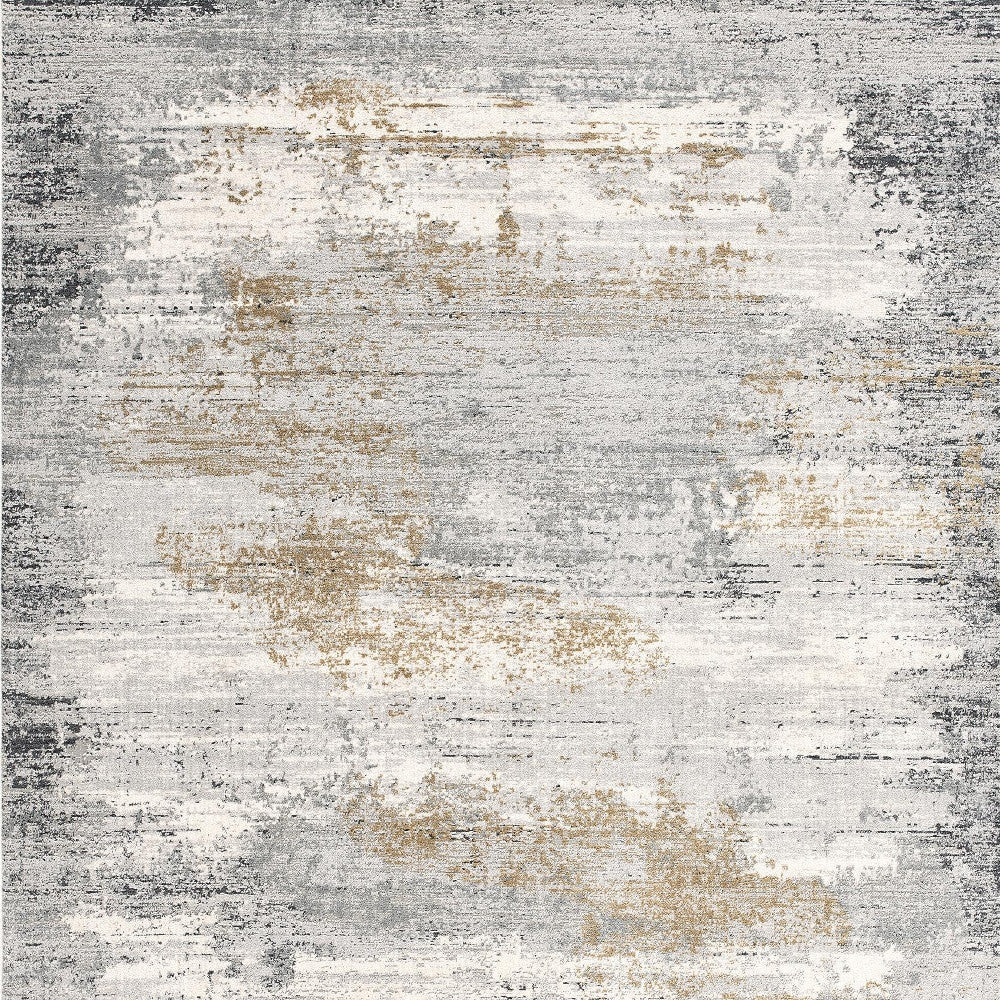 4' X 6' Grey Abstract Area Rug