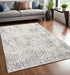 5' X 7' Gray Abstract Dhurrie Area Rug