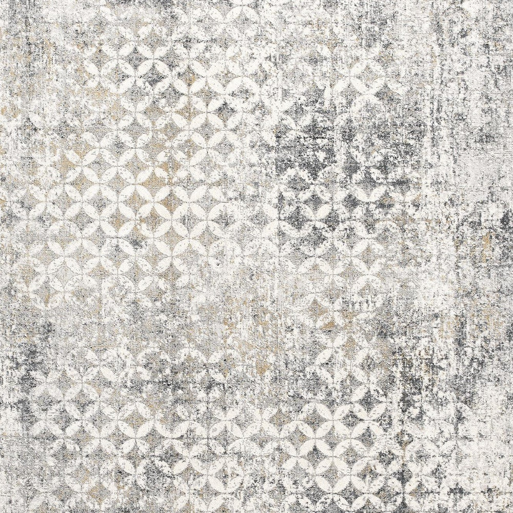 5' X 7' Gray Abstract Dhurrie Area Rug