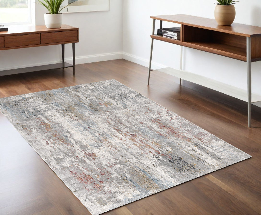 7’ X 10’ Gray Abstract Pattern Area Rug