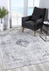 4' X 6' Grey Oriental Area Rug