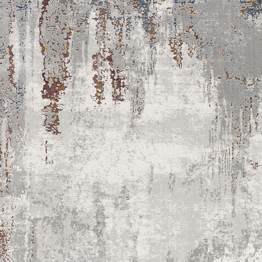 4’ X 6’ Gray And Ivory Modern Abstract Area Rug