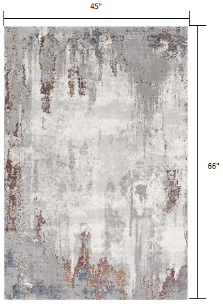 7’ X 10’ Gray And Ivory Modern Abstract Area Rug