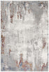 7’ X 10’ Gray And Ivory Modern Abstract Area Rug