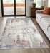 7’ X 10’ Gray And Ivory Modern Abstract Area Rug