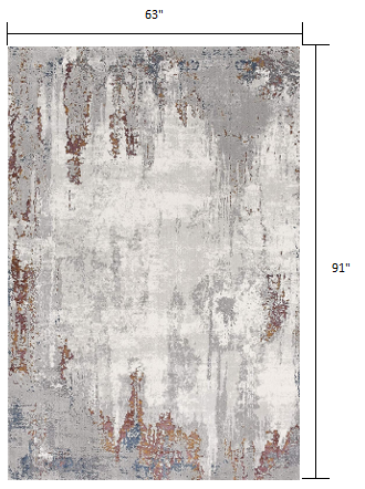 4’ X 6’ Gray And Ivory Modern Abstract Area Rug