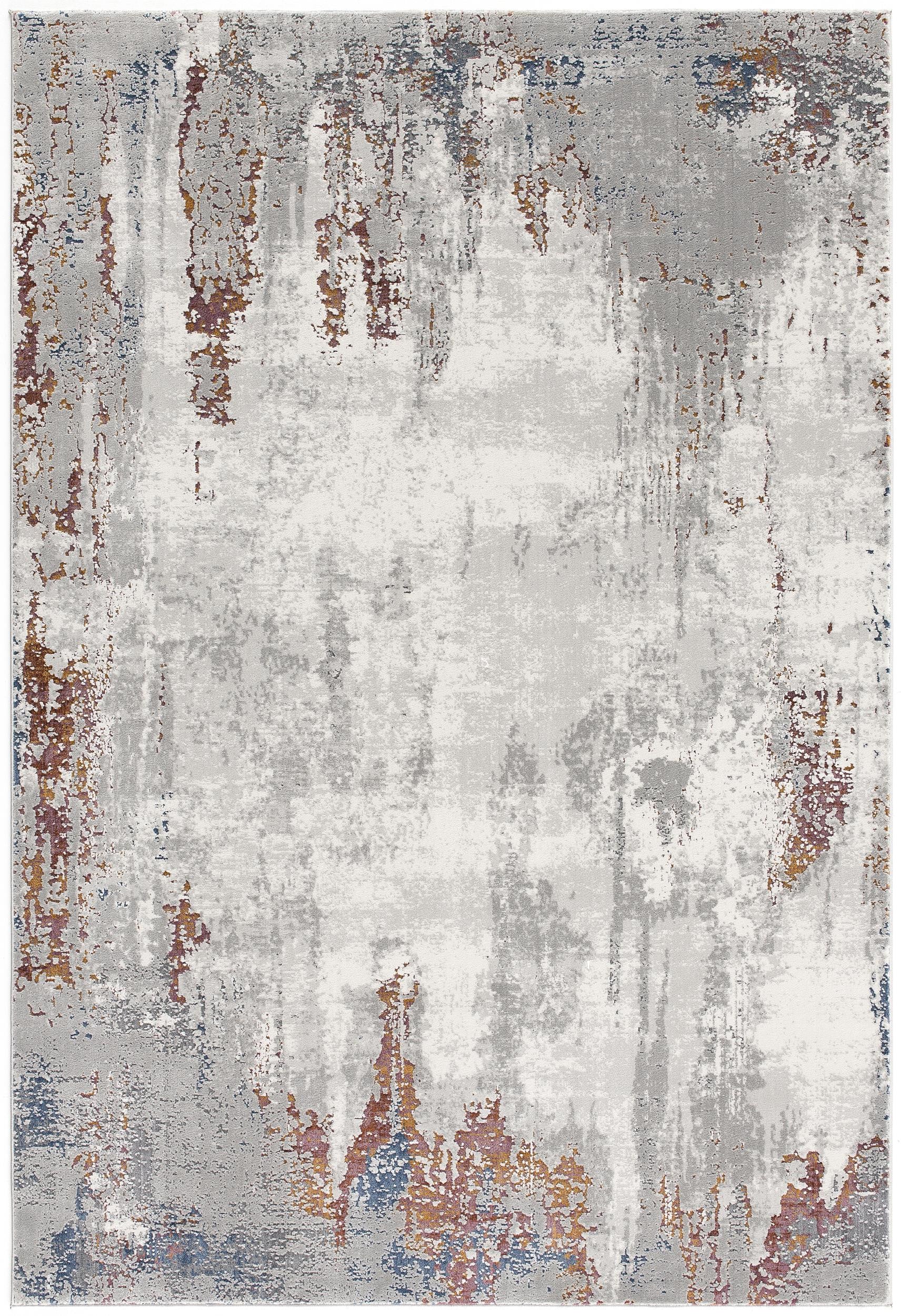 4’ X 6’ Gray And Ivory Modern Abstract Area Rug