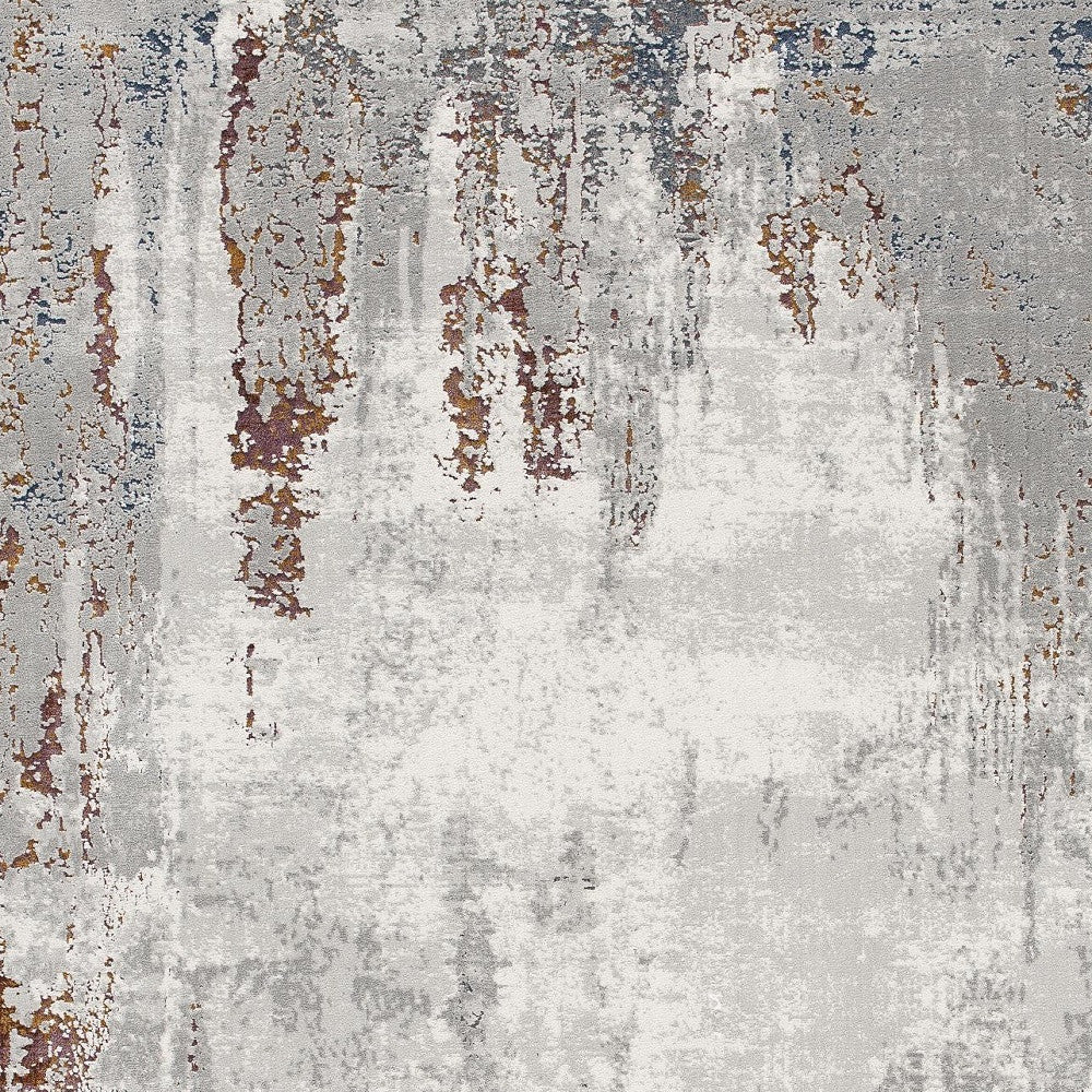 4’ X 6’ Gray And Ivory Modern Abstract Area Rug