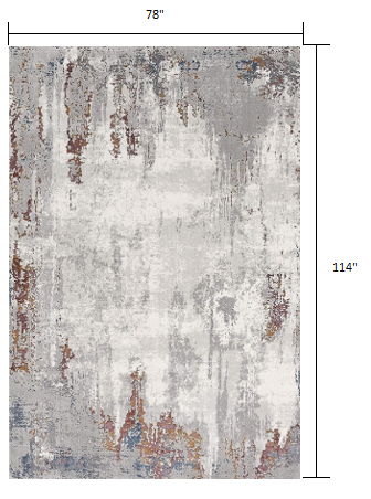 4’ X 6’ Gray And Ivory Modern Abstract Area Rug