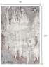 7’ X 10’ Gray And Ivory Modern Abstract Area Rug