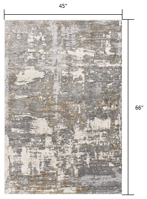 7’ X 10’ Beige And Gray Distressed Area Rug