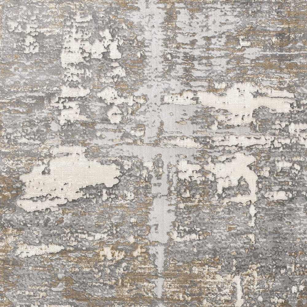 7’ X 10’ Beige And Gray Distressed Area Rug