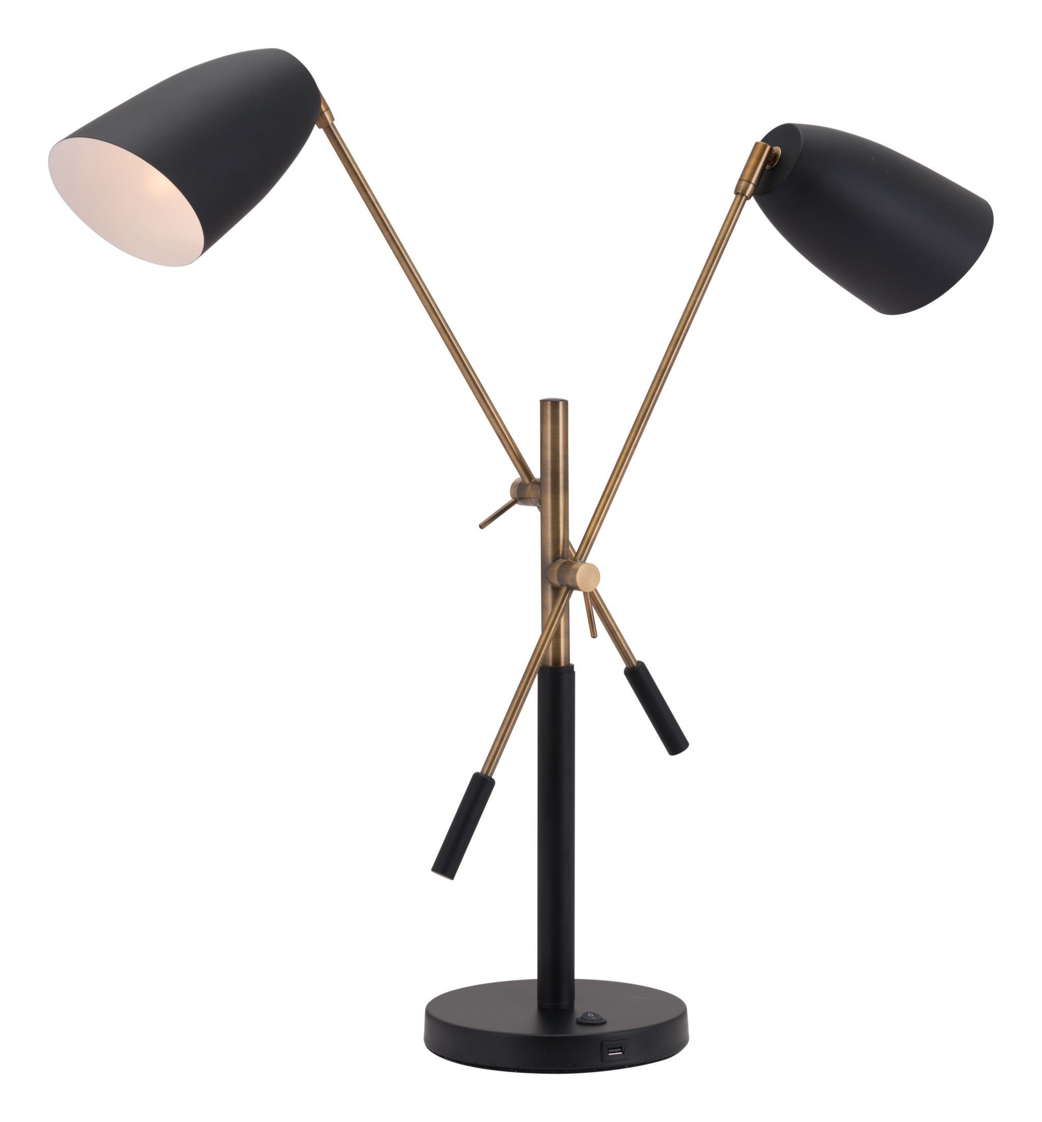 28" Black and Gold Adjustable Table or Desk Lamp