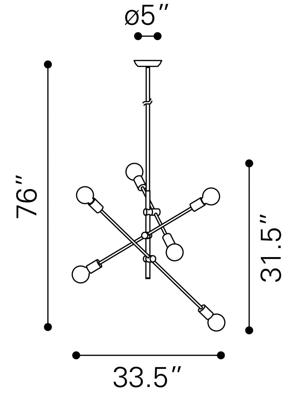 Labyrinthine Six Light Ceiling Lamp