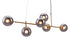 Gold Kitchen Island Six Light Metal Dimmable Ceiling Light With Clear Shades