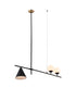 Black and White Kitchen Island Three Light Metal Ceiling Light With Black and White Shades