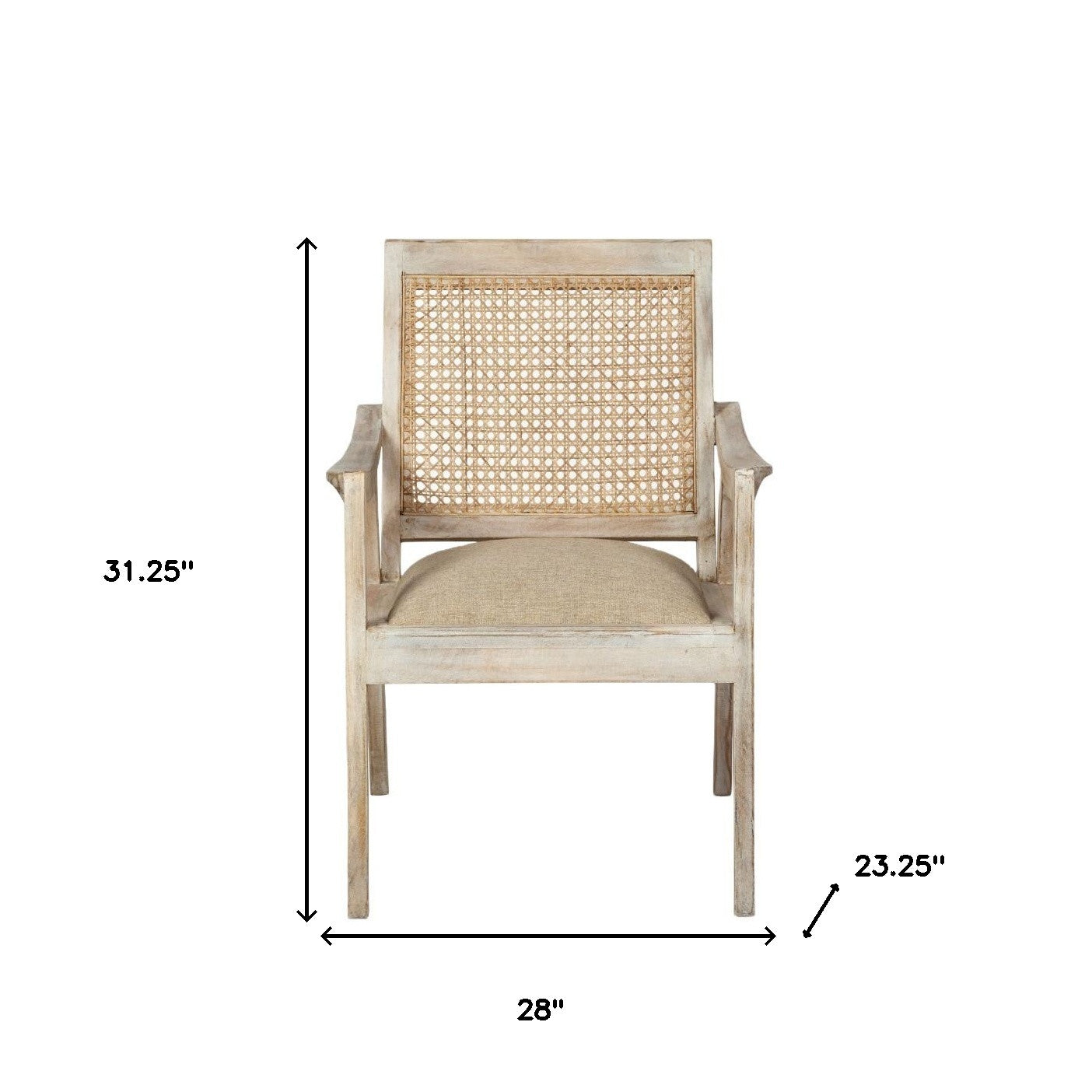 Wooden Chair With Cane Mesh Backrest